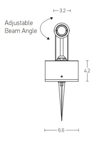 LED Garden Spike Light, 2.1W 2700K, Adjustable, Sandy Black - Image 2