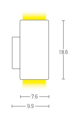 White Outdoor Up/Down Wall Light, IP54, max 9W GU10