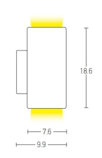 White Outdoor Up/Down Wall Light, IP54, max 9W GU10 - Image 3