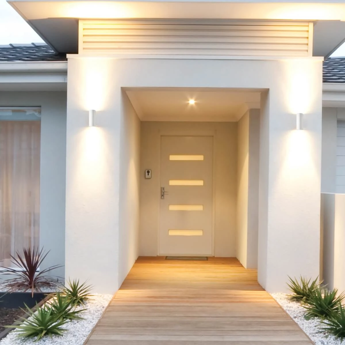 White Outdoor Up/Down Wall Light, IP54, max 9W GU10