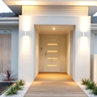 White Outdoor Up/Down Wall Light, IP54, max 9W GU10 - Image 1