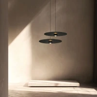 LED pakabinamas šviestuvas Ø55 cm – apvalus, juodas, TRIAC - Image 1