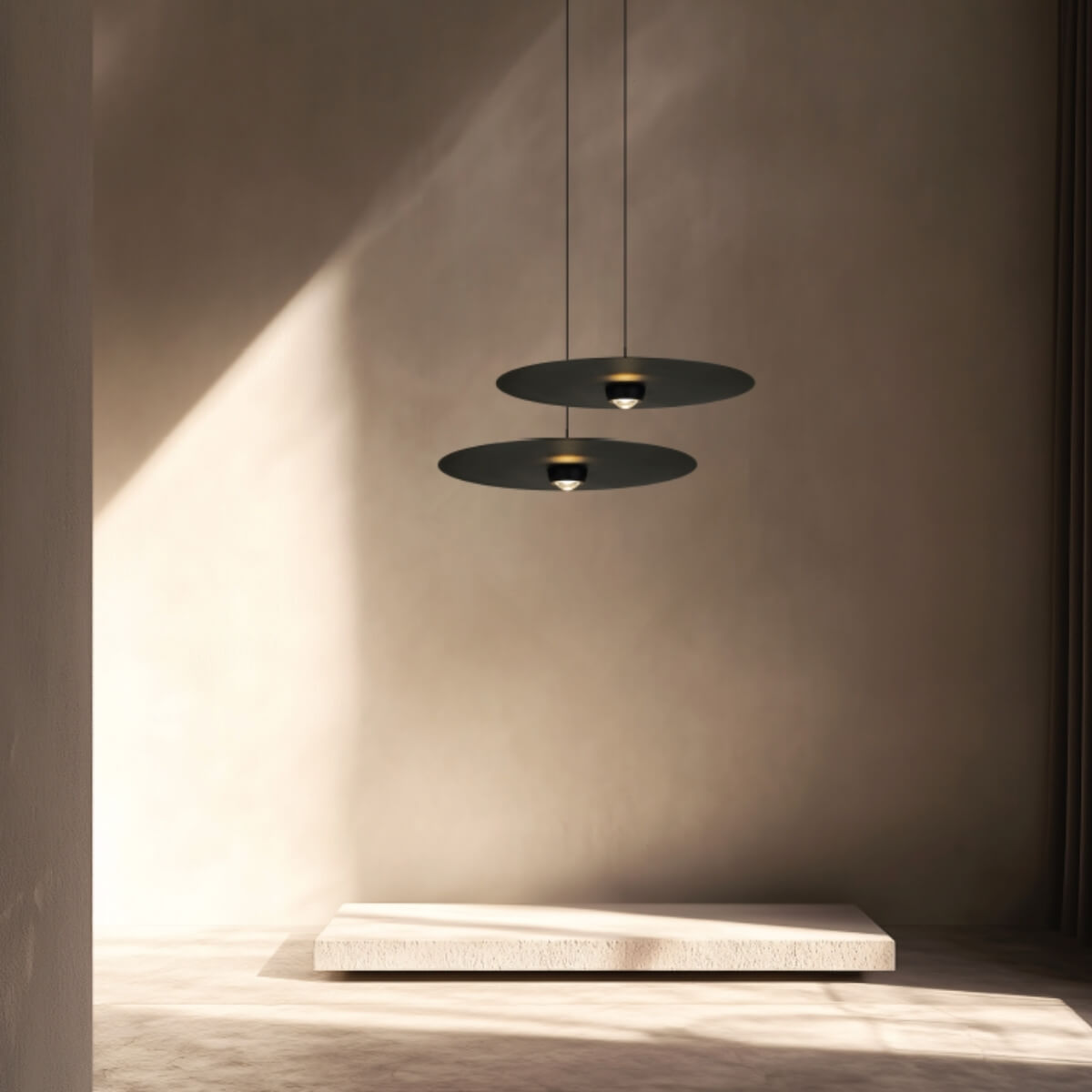 LED pakabinamas šviestuvas Ø55 cm – apvalus, juodas, TRIAC