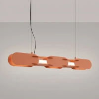 Pendant lamp 91 cm – linear, red ochre, CRI98 LED - Image 1