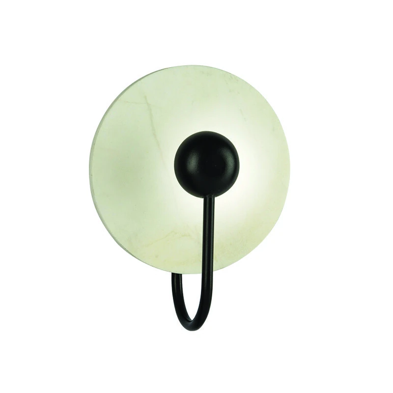 White Marble & Sandy Black Metal LED Wall Sconce