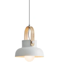 Matt White E27 Pendant Light, 25cm - Image 1