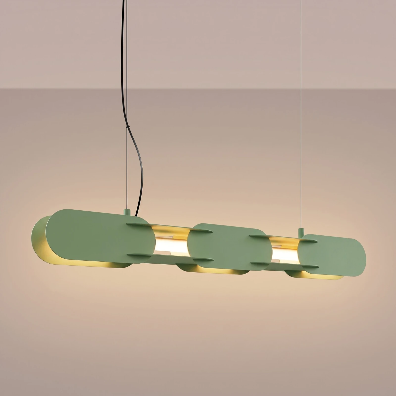 Pendant lamp 91 cm – linear, sage, DALI dimmable