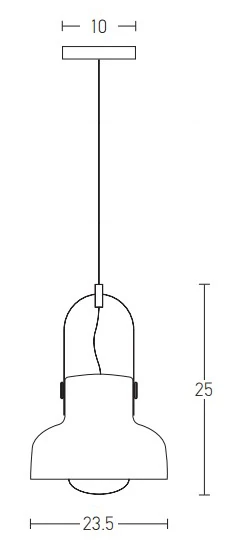 Matinis juodas pakabinamas šviestuvas, E27, 25 cm aukščio