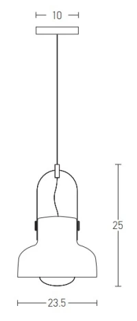 Matinis juodas pakabinamas šviestuvas, E27, 25 cm aukščio - Nuotrauka 2