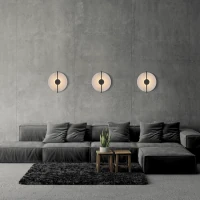 Modern Dimmable LED Wall Sconce | Black & Frosted Disc - Image 3
