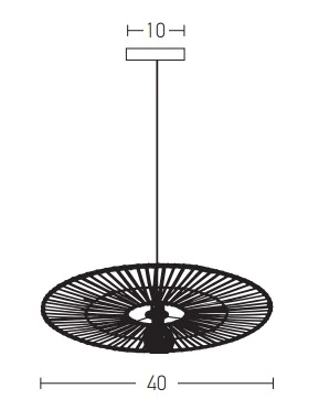 Pakabinamas šviestuvas iš bambuko ir balto metalo, 40 cm