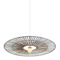 Pakabinamas šviestuvas iš bambuko ir balto metalo, 40 cm - Nuotrauka 2
