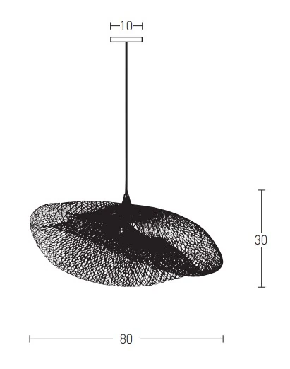 Black Bamboo Weave Pendant Light 80cm
