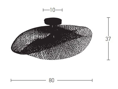 Black Woven Bamboo Ceiling Light E27