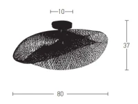 Black Woven Bamboo Ceiling Light E27 - Image 2