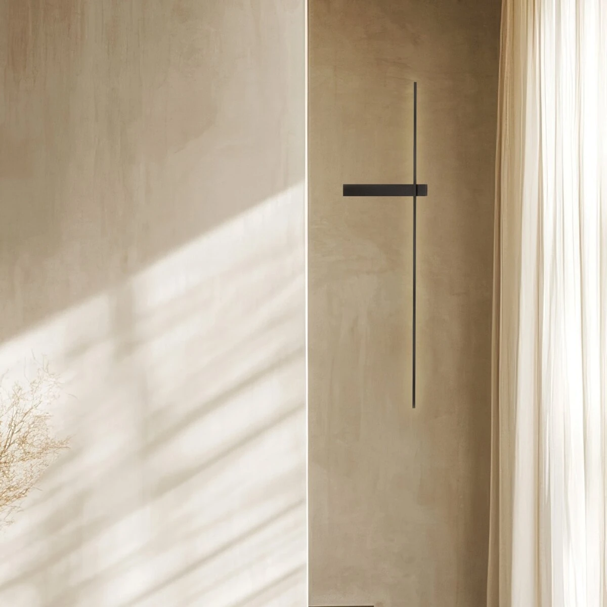 Minimalist Black Matt LED Wall Light 14W 3000K