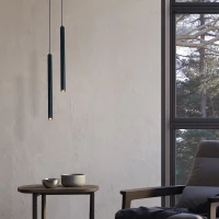 Black Matt Aluminium Slim LED Pendant Light - Image 1