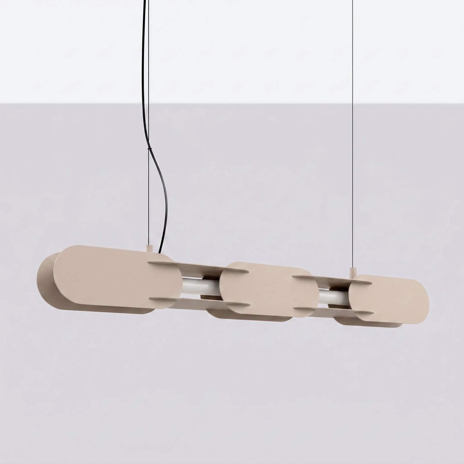 Pendant lamp 91 cm – linear, taupe, DALI dimmable