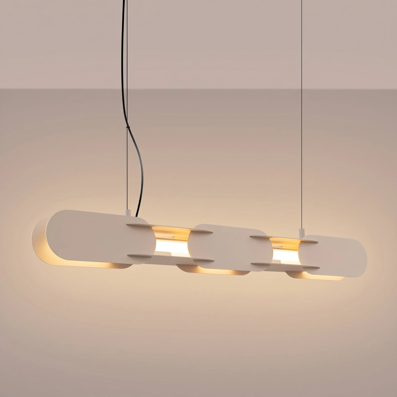 Pendant lamp 91 cm – linear, taupe, DALI dimmable