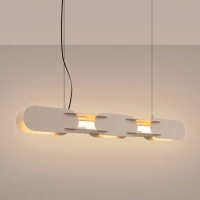 Pendant lamp 91 cm – linear, taupe, DALI dimmable - Image 1