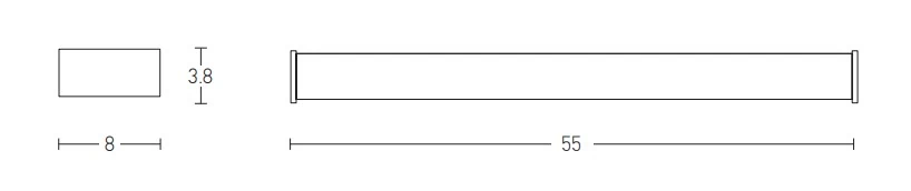 Pilkas LED vonios šviestuvas, 55cm, IP44