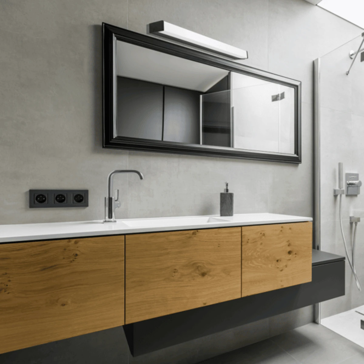 Bathroom LED Light 16W 3000K IP44 Black Matt