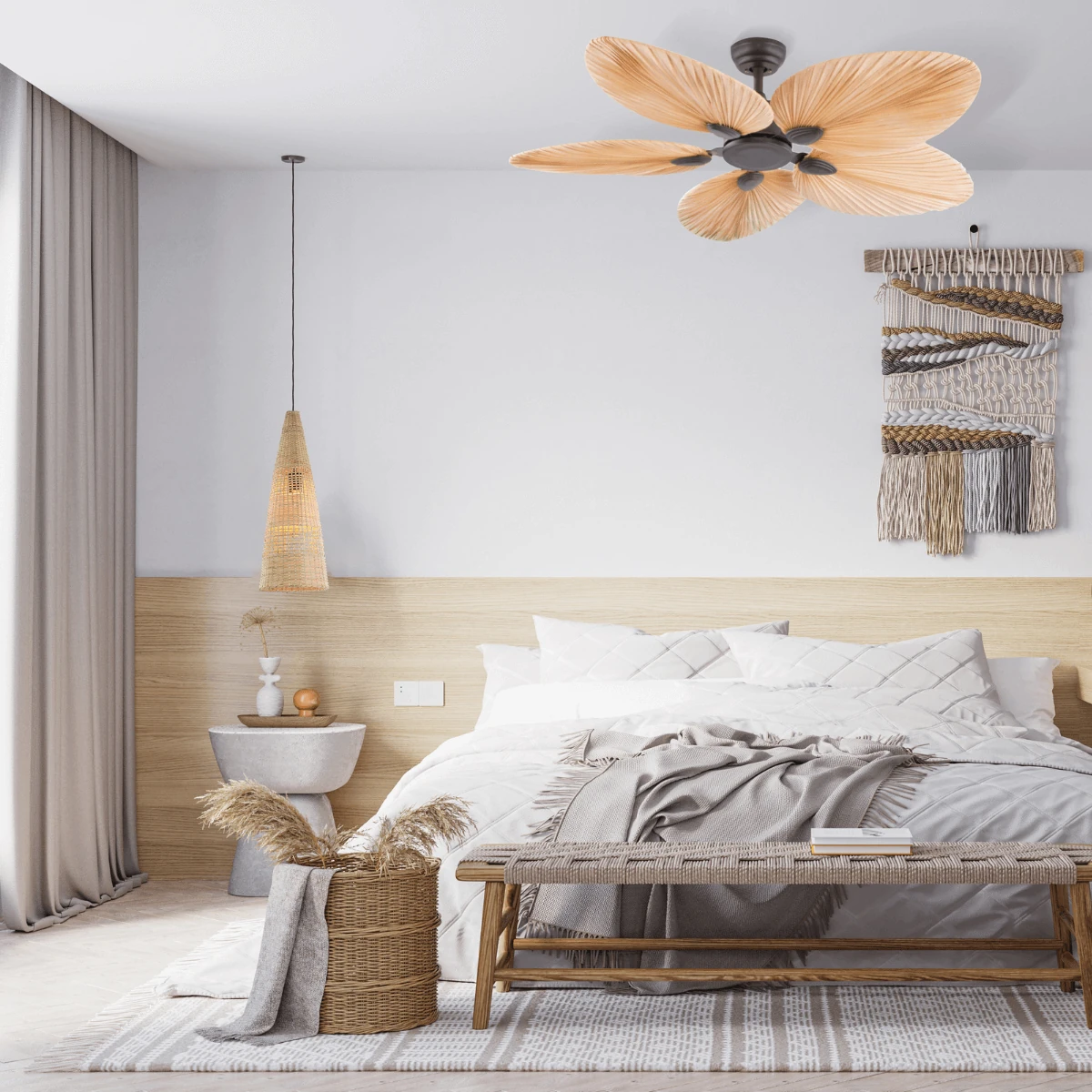 Tropical Palm Leaf Ceiling Fan 132cm