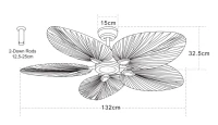 Tropical Palm Leaf Ceiling Fan 132cm - Image 4