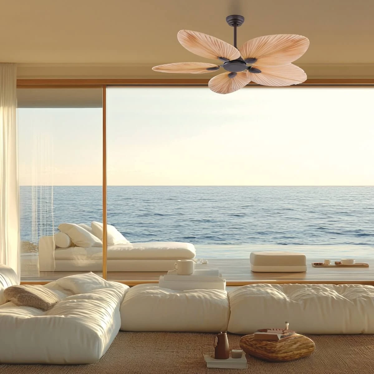 Tropical Palm Leaf Ceiling Fan 132cm