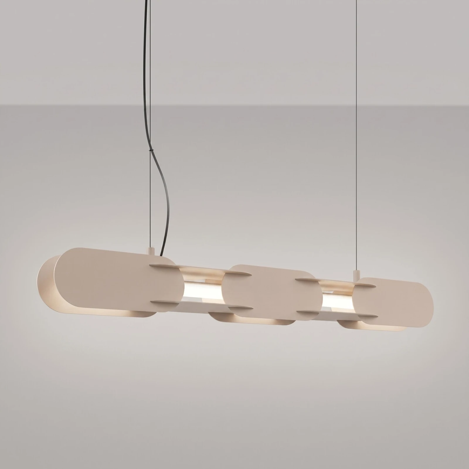 Pakabinamas šviestuvas 91 cm – linijinis, pilkai ruda, CRI98