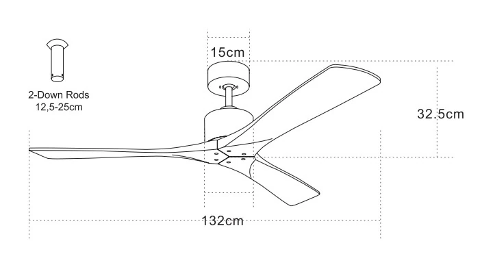 Ceiling Fan 132 cm, 62W