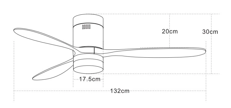 LED Lubinis Ventiliatorius su Kintama Balta Šviesa, 132 cm