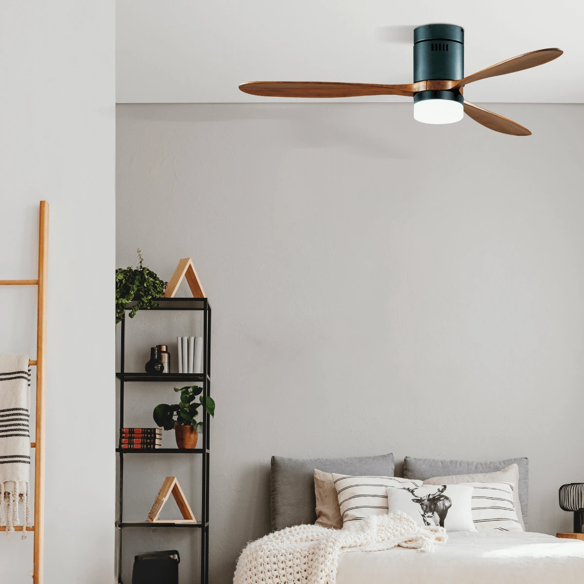 LED Lubinis Ventiliatorius su Kintama Balta Šviesa, 132 cm