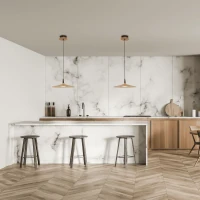 Natūralaus Medžio ir Juodo Metalo LED Šviestuvas 6W 3000K - Nuotrauka 3