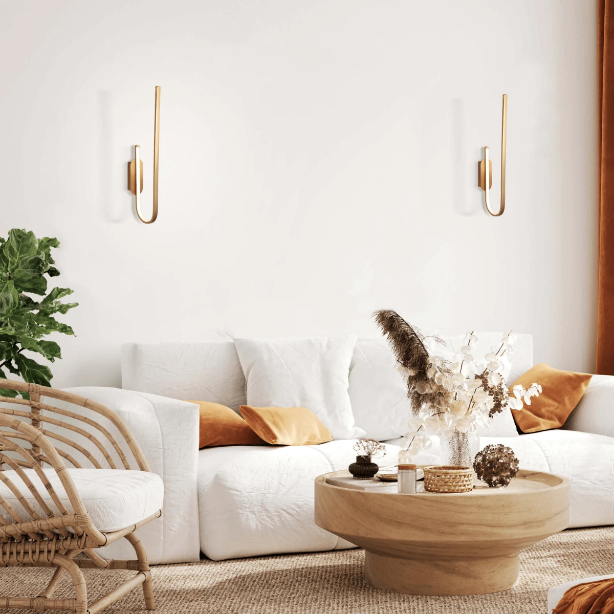 Modern Matt Gold LED Wall Light