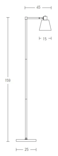 Black & Gold Matt Floor Lamp 159cm - Image 3