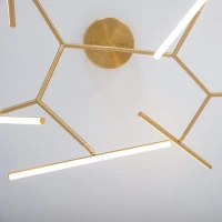 Modern Gold Geometric Dimmable LED Pendant Light - Image 2