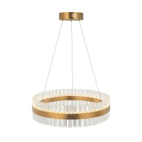 Aukso Matinis LED Pakabinamas Šviestuvas su Krištolo Akcentais - Nuotrauka 2