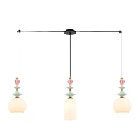 Triple Pendant Light with Ceramic & Opal Glass Diffusers - Image 2