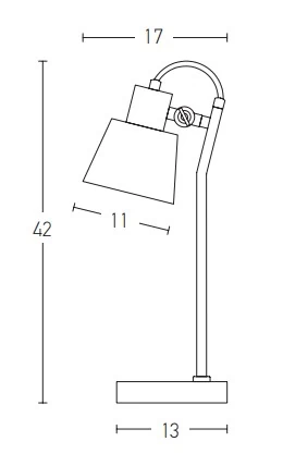Juodo ir aukso matinės spalvos reguliuojama stalinė lempa E14, 42 cm