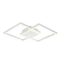 Modern Dimmable LED Ceiling Light | Intersecting Squares, Sandy White - Image 1