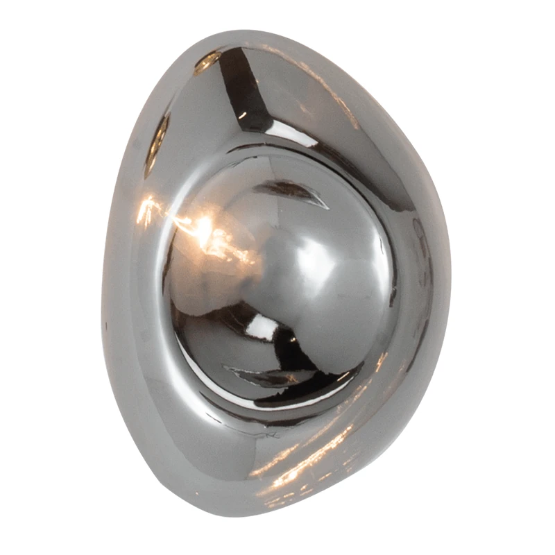 Sculptural Chrome Glass Wall Light