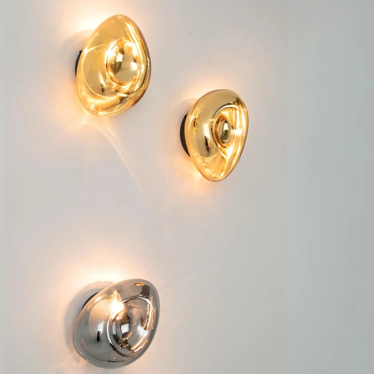 Sculptural Chrome Glass Wall Light