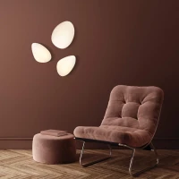 Pebble-Shaped LED Wall Light, White Opal Glass - Image 3