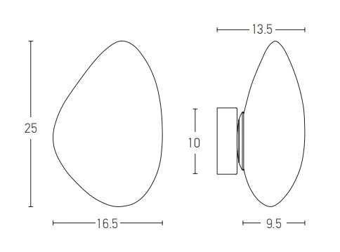 Pebble-Shaped LED Wall Light, White Opal Glass