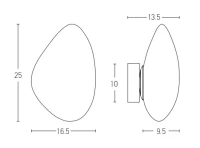 Pebble-Shaped LED Wall Light, White Opal Glass - Image 4