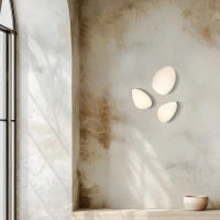 Pebble-Shaped LED Wall Light, White Opal Glass - Image 1