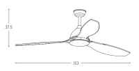 Lubinis ventiliatorius 70W juodas matinis 163cm - Nuotrauka 4