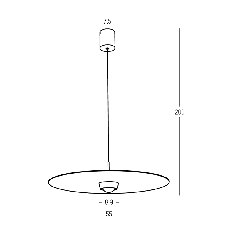 LED pakabinamas šviestuvas Ø55 cm – apvalus, terakotinis, TRIAC - Image 3