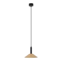 LED pakabinamas šviestuvas, juodas ir dažyto aukso, 17 cm gaubtas - Nuotrauka 2